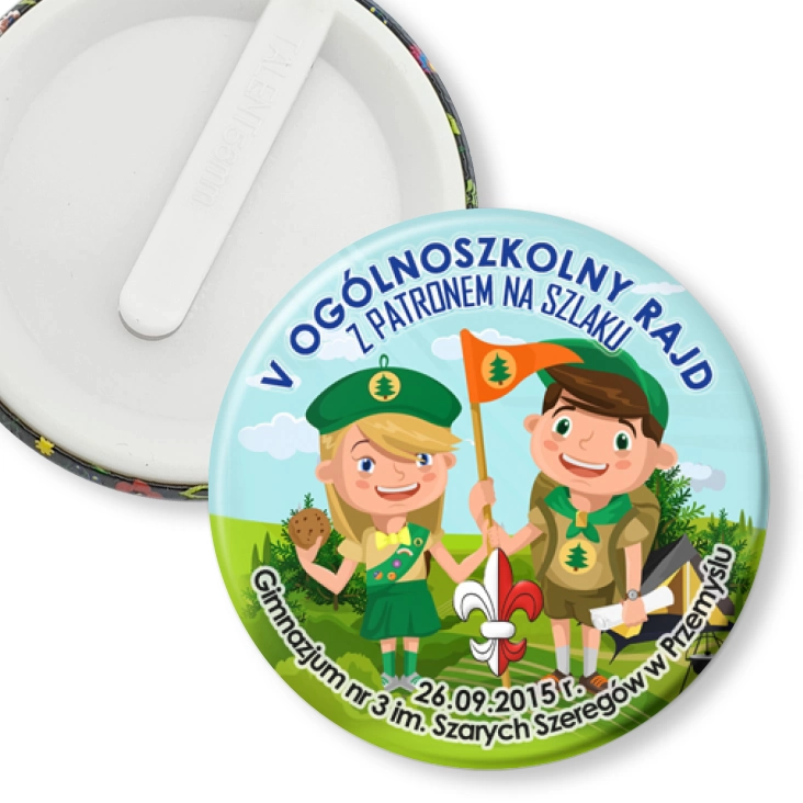 przypinka klips Z patronem na szlaku 2015