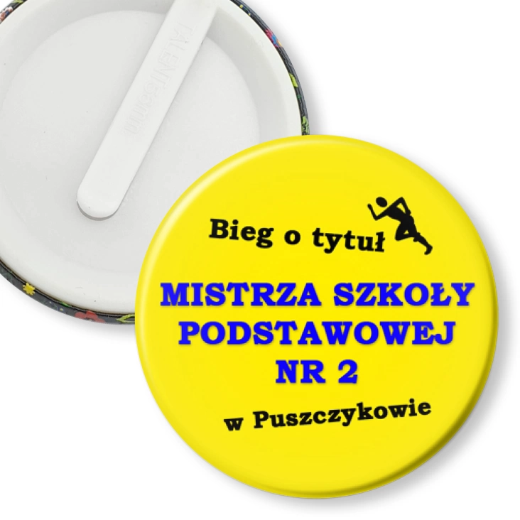przypinka klips Bieg o tytuł...