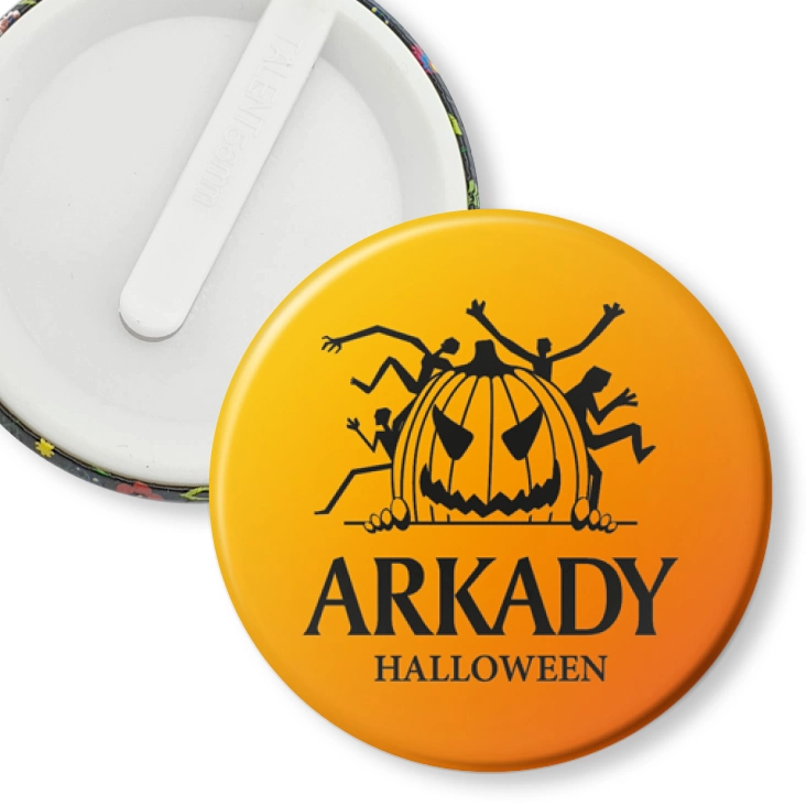 przypinka klips Halloween orange
