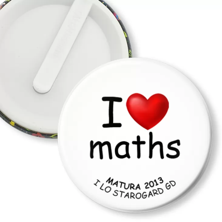 przypinka klips I love maths - Matura 2013