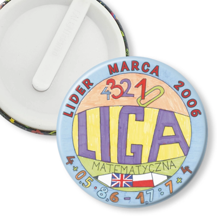 przypinka klips Liga matematyczna - lider marca 2006