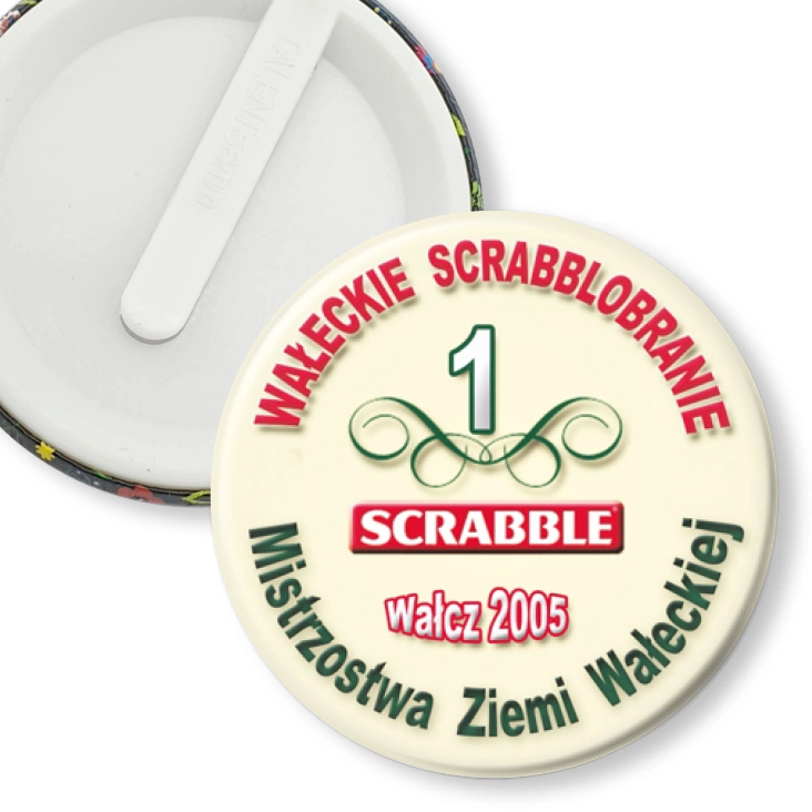 przypinka klips Mistrzostwa Ziemi Wałeckiej - Scrabble 2005