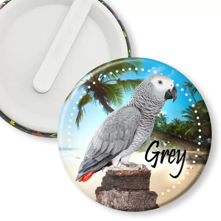 przypinka klips Papugarnia Carmen - Grey