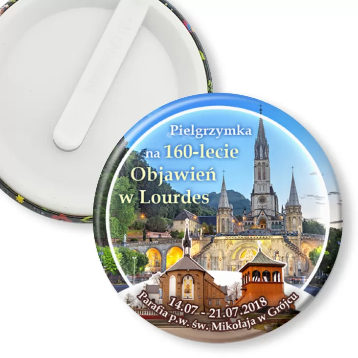 przypinka klips Pielgrzymka na 160-lecie Objawień w Lourdes