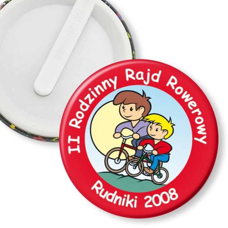 przypinka klips Rodzinny Rajd Rowerowy Rudniki