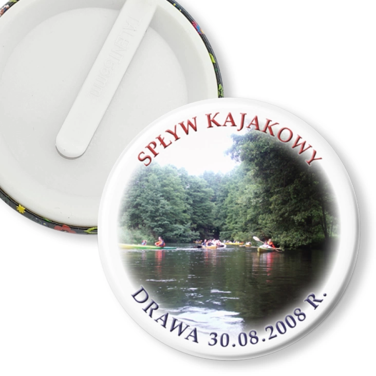 przypinka klips Spływ Kajakowy Drawa
