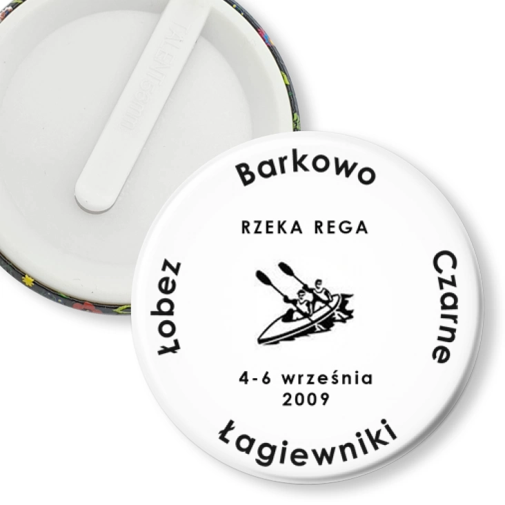 przypinka klips Spływ kajakowy - Rzeka Rega