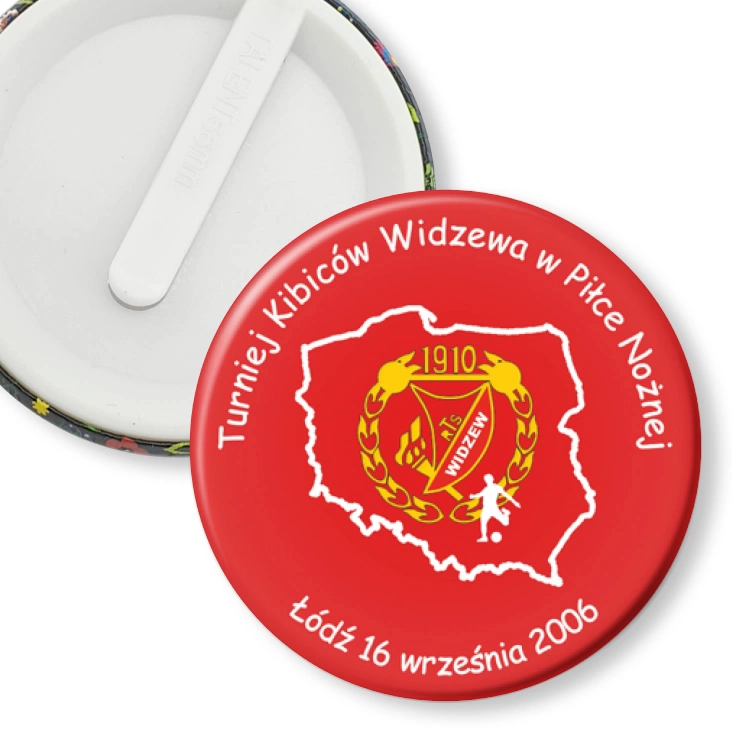 przypinka klips Turniej Kibiców Widzewa w Piłce Nożnej