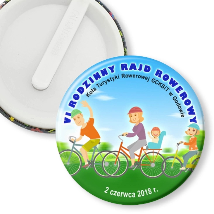 przypinka klips VI Rodzinny Rajd Rowerowy