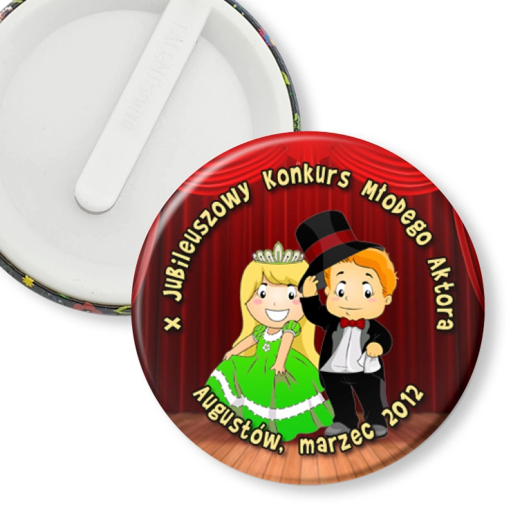 przypinka klips X Jubileuszowy Konkurs Młodego Aktora