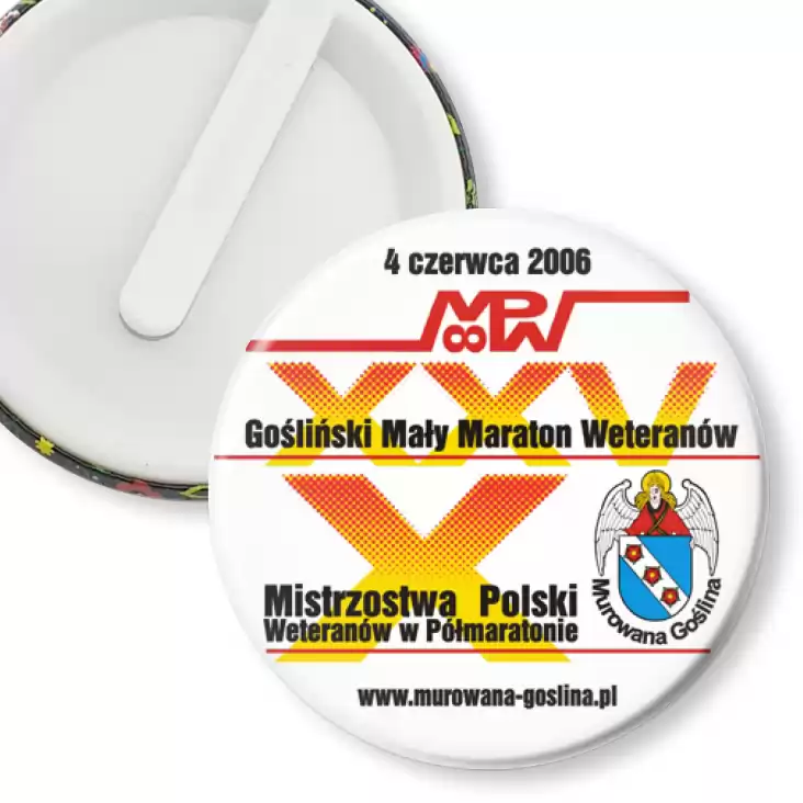 przypinka klips X Mistrzostwa Polski w Półmaratonie Weteranów 