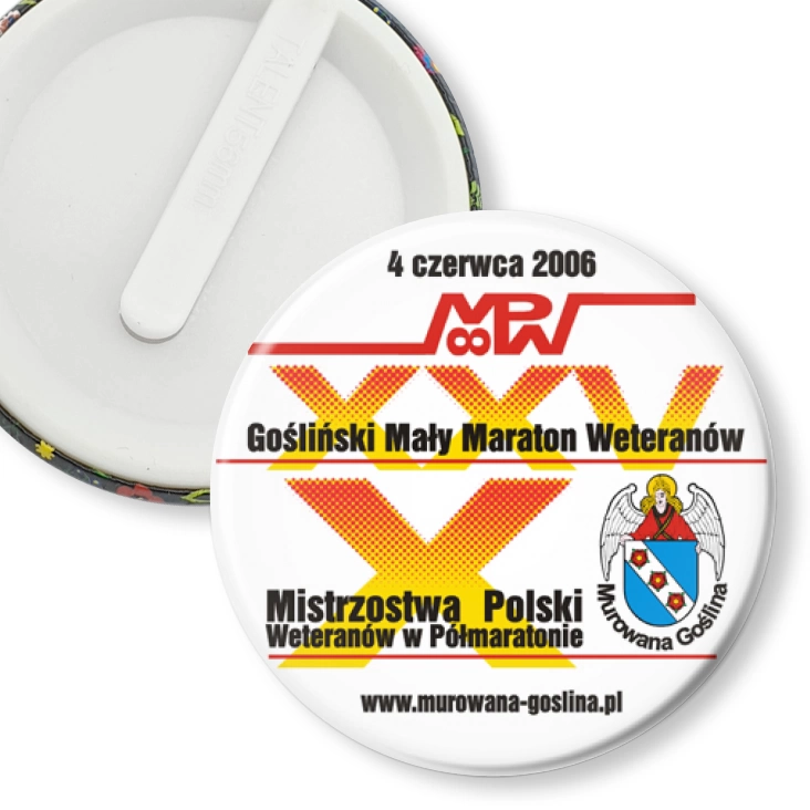przypinka klips X Mistrzostwa Polski w Półmaratonie Weteranów