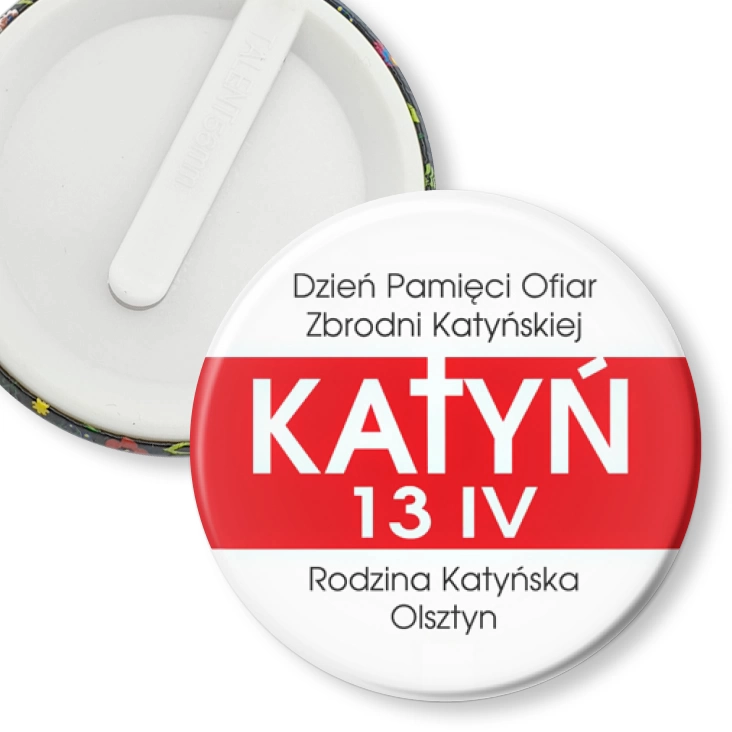 przypinka klips Dzień Pamięci Ofiar Zbrodni Katyńskiej