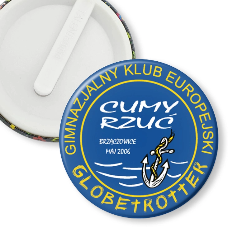 przypinka klips Globetrotter - Gimnazjalny Klub Europejski w Brzączowicach