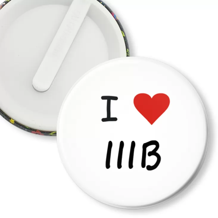 przypinka klips I love IIIB