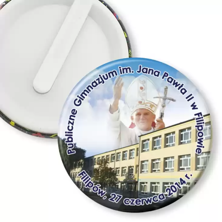 przypinka klips Gimnazjum im. Jana Pawła II w Filipowie
