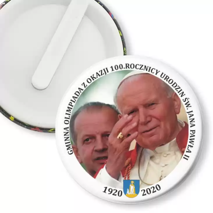 przypinka klips Gminna Olimpiada z okazji 100. rocznicy urodzin św. Jana Pawła II
