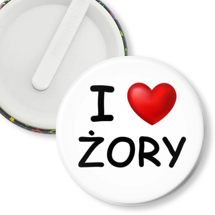 przypinka klips I love Żory