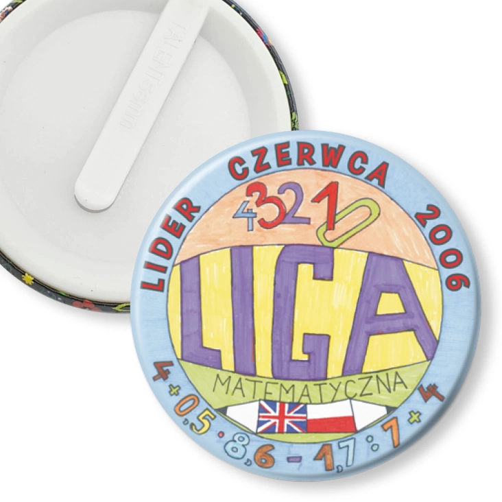 przypinka klips Liga matematyczna - lider czerwca 2006