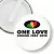 Przypinka klips One Love 2010 - białe