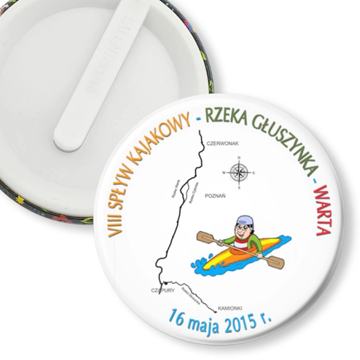 przypinka klips Spływ kajakowy