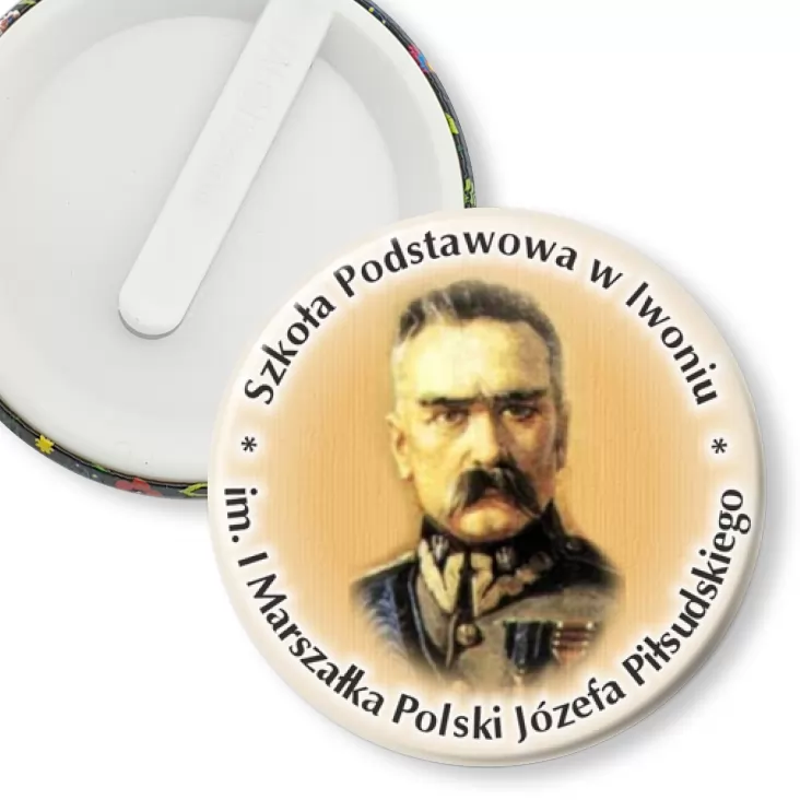 przypinka klips Szkoła Podstawowa im. Józefa Piłsudskiego w Iwoniu