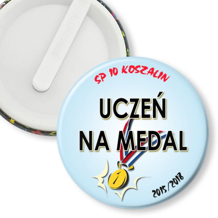 przypinka klips Uczeń na medal - SP 10 Koszalin