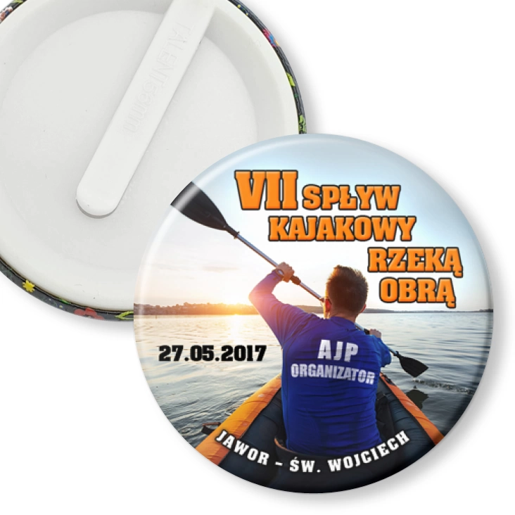 przypinka klips VII Spływ kajakowy rzeką Obrą