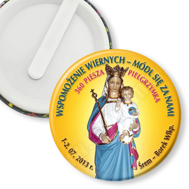 przypinka klips Wspomożenie wiernych - módl się za nami.