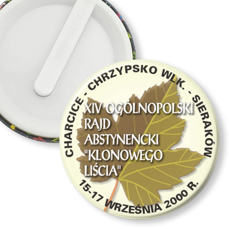 przypinka klips XIV Ogólnopolski Rajd Abstynencki Klonowego Liścia