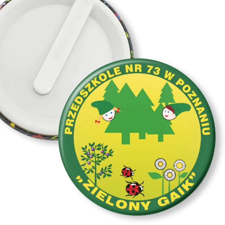 przypinka klips Zielony Gaik - Przedszkole Nr 73