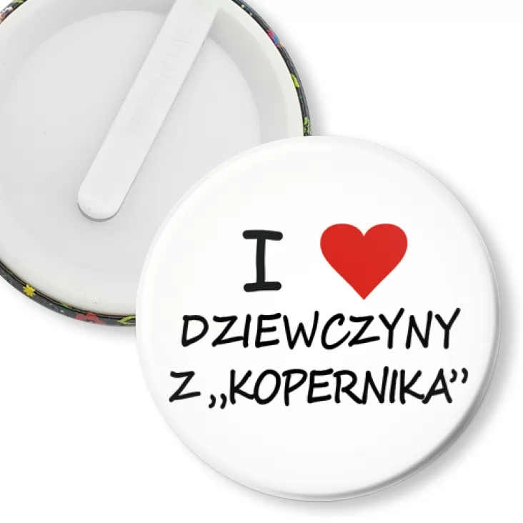 przypinka klips I love dziewczyny z Kopernika