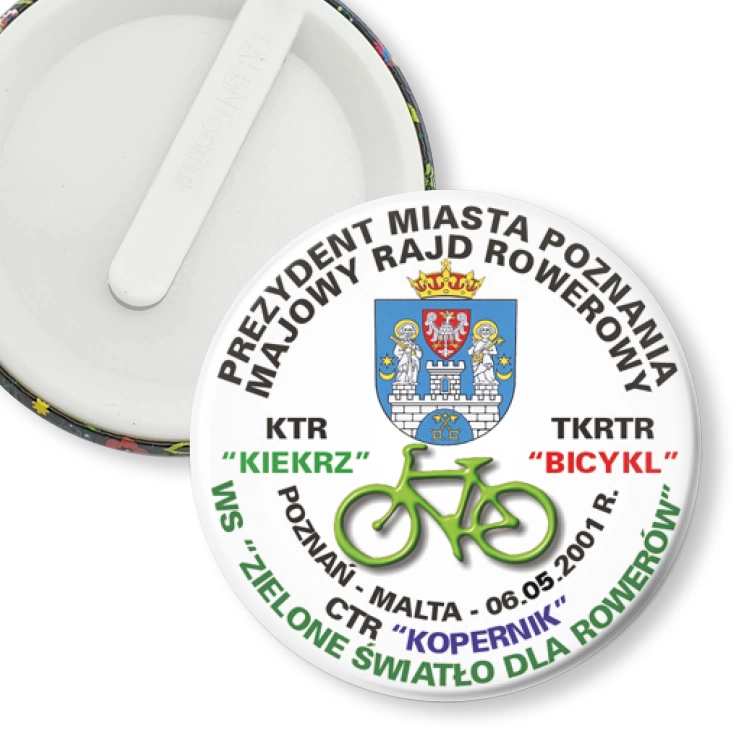 przypinka klips Majowy Rajd Rowerowy Zielone Światło dla Rowerów
