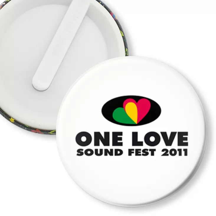 przypinka klips One love 2011 - białe