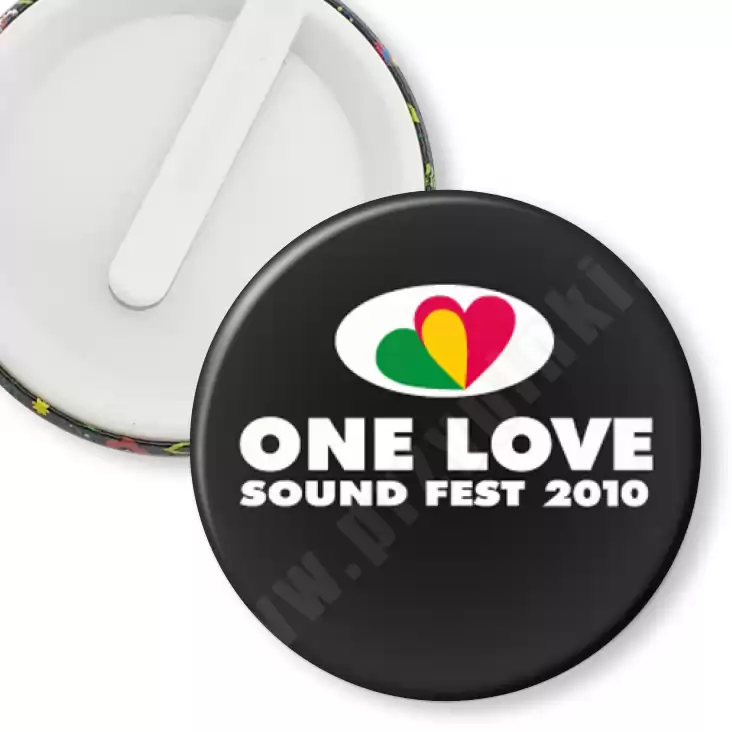 przypinka klips One Love 2010 - czarne