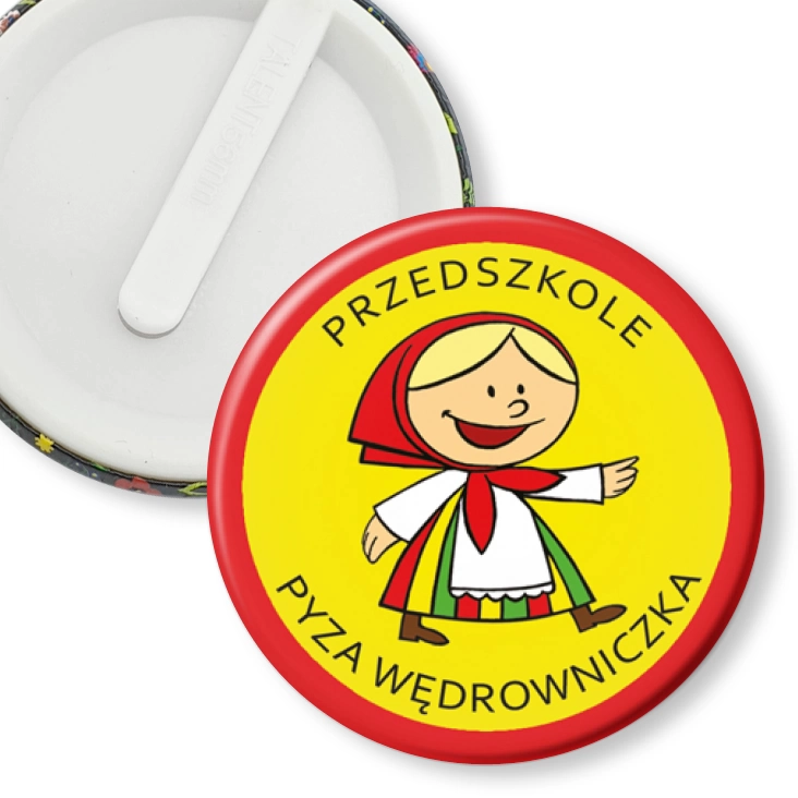 przypinka klips Przedszkole Pyza Wędrowniczka