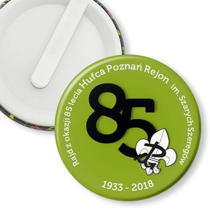 przypinka klips Rajd z okazji 85-lecia Hufca Poznań Rejon