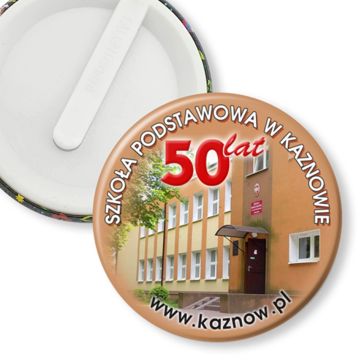 przypinka klips Szkoła Podstawowa w Kaznowie - 50 lat