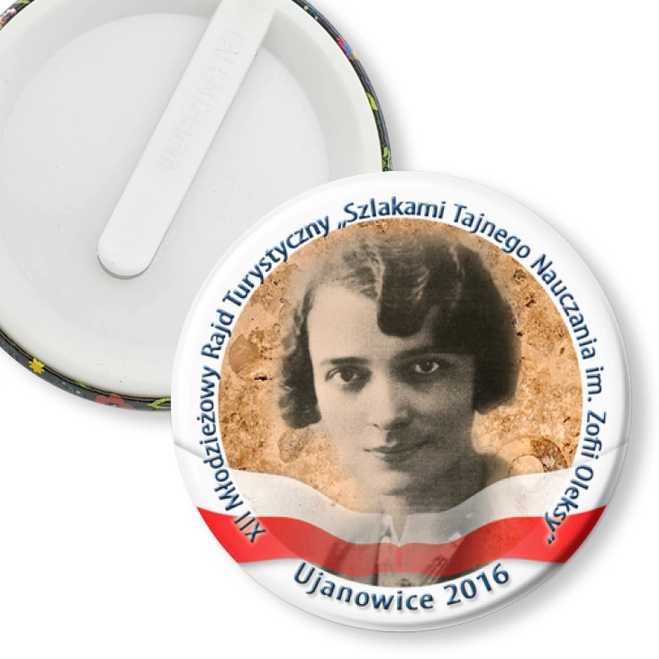 przypinka klips Szlakami Tajnego Nauczania im. Zofii Oleksy