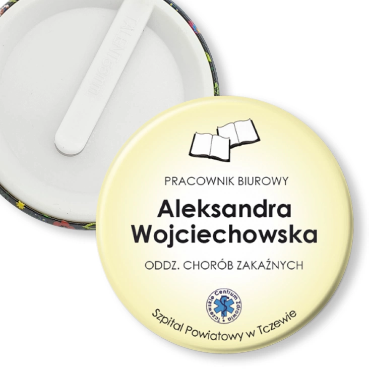 przypinka klips Szpital Powiatowy w Tczewie - pracownik biurowy