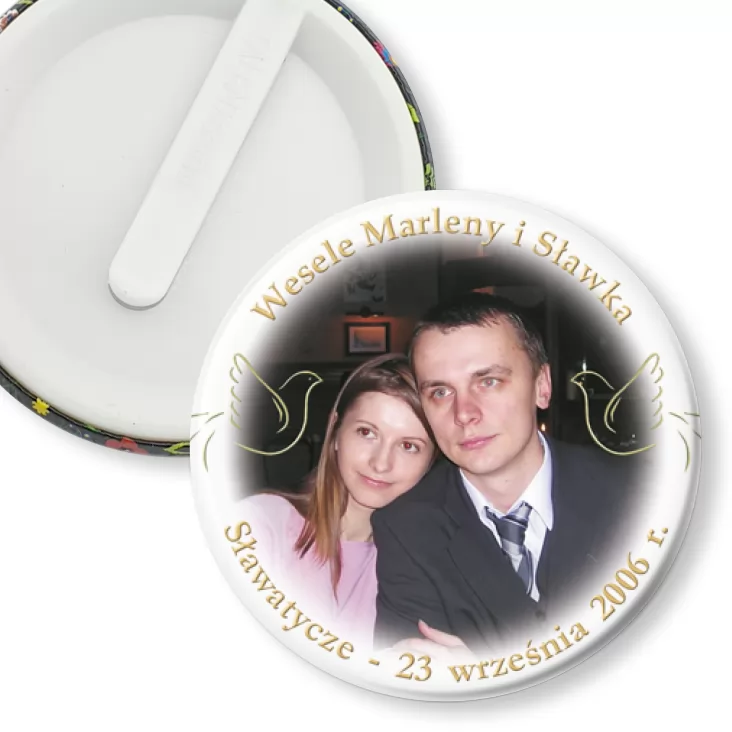 przypinka klips Wesele Marleny i Sławka