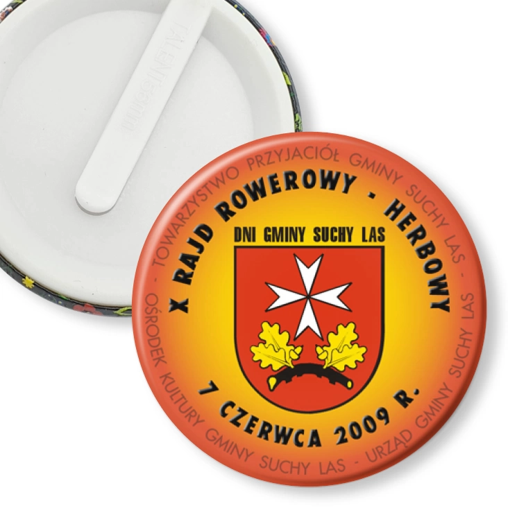 przypinka klips X Rajd Rowerowy Herbowy - Suchy Las 2009