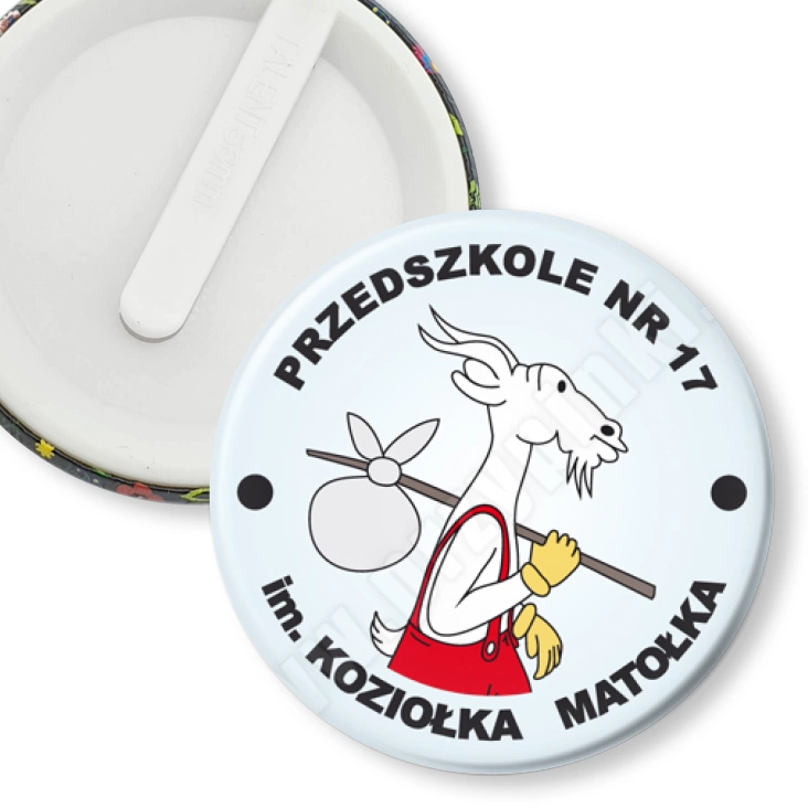 przypinka klips Przedszkole nr 17 im. Koziołka Matołka