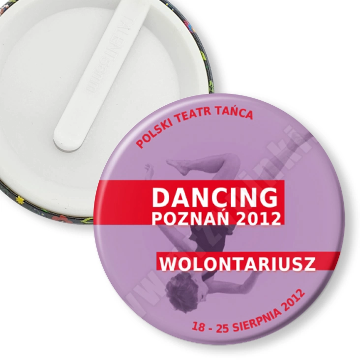 przypinka klips Dancing Poznań 2012 - wolontariusz