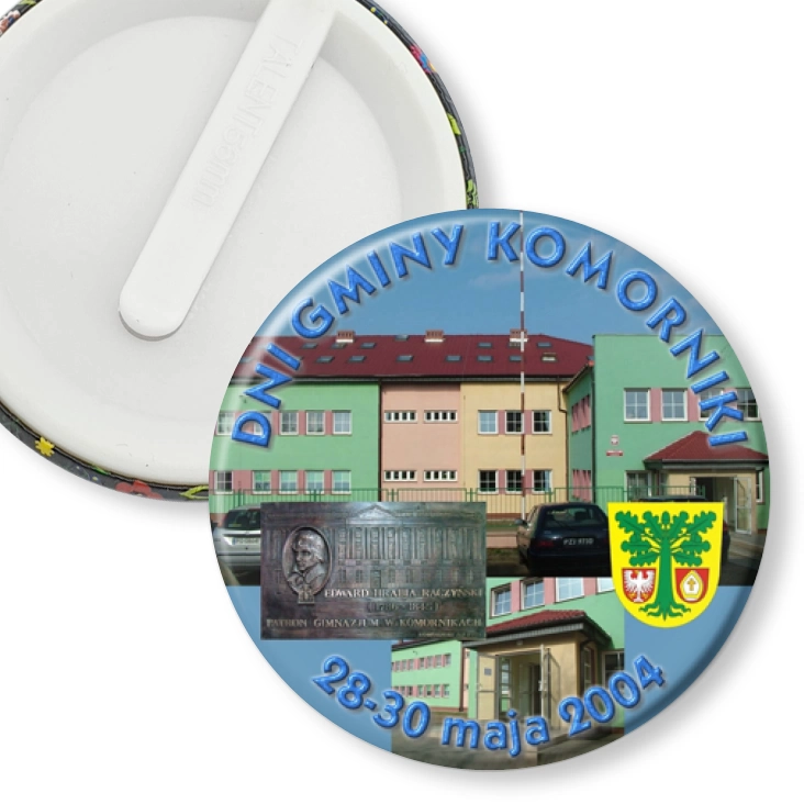 przypinka klips Dni Gminy Komorniki 2004