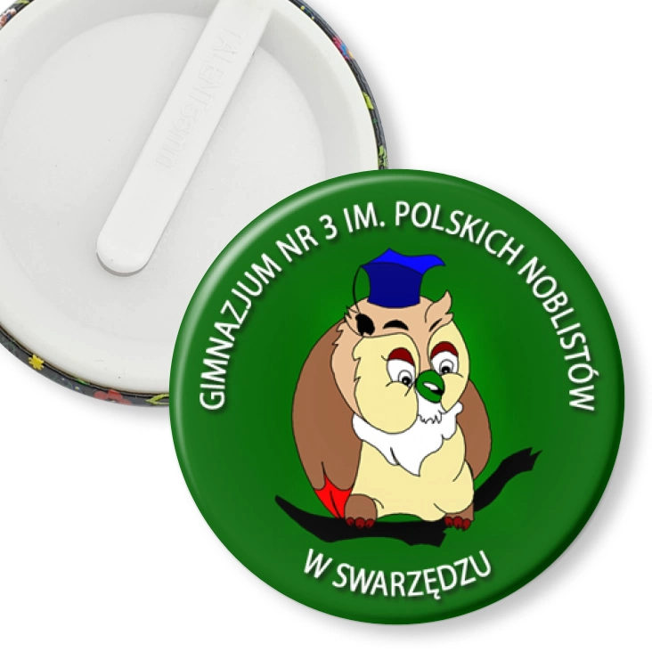 przypinka klips Gimnazjum nr 3 w Swarzędzu