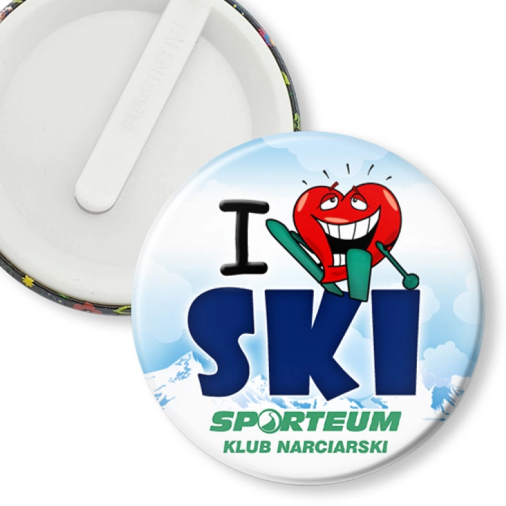 przypinka klips I love ski
