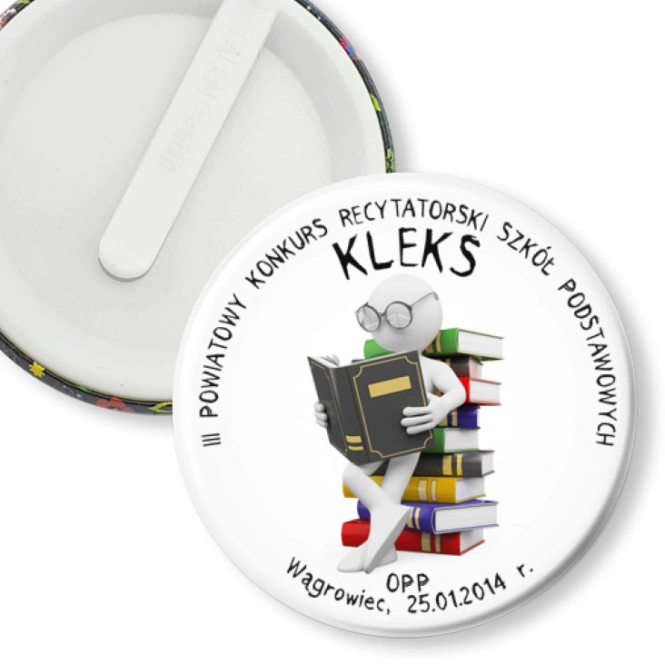 przypinka klips III Powiatowy Konkurs Recytatorski