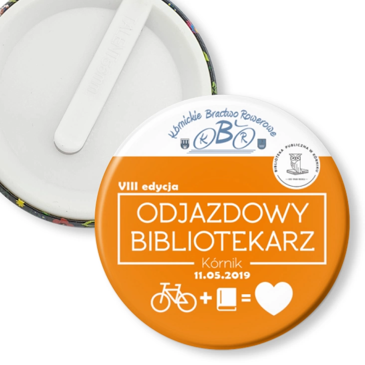 przypinka klips Odjazdowy Bibliotekarz Kórnik 2019