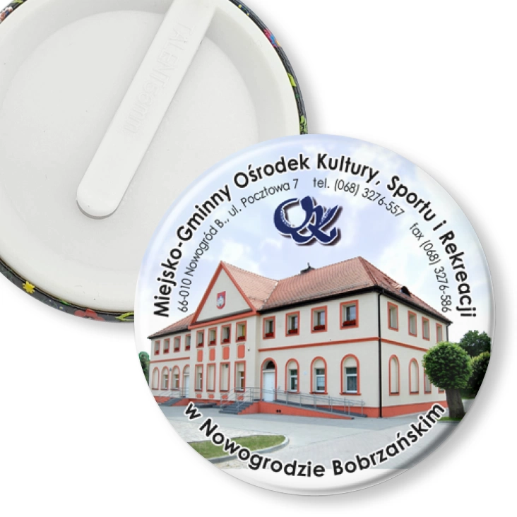 przypinka klips Ośrodek Kultury w Nowogrodzie Bobrzańskim